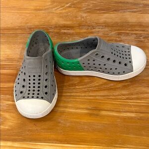 Native Kids Grey & Green Slip-On Water Shoe